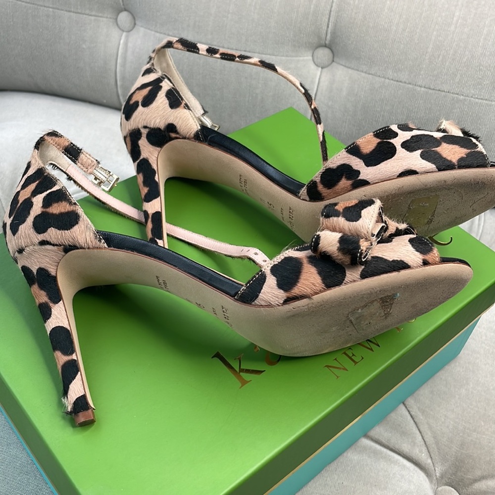 Kate Spade Ismay Leopard Print Open Toe With Bow - image 4